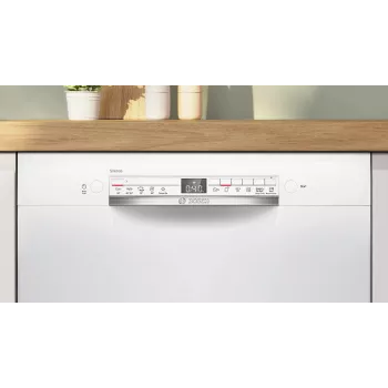 Lavavajillas integrable Bosch SMU2HTW08E, 60 cm, 13 cubiertos, 5 programas, clase de eficiencia energética C, AquaStop, blanco