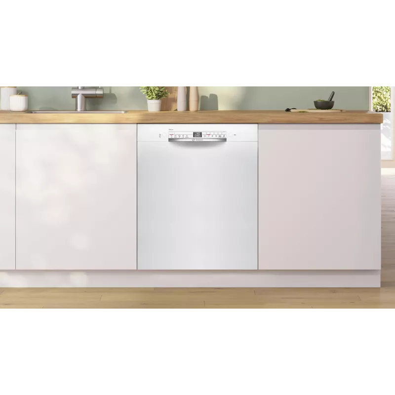 Lavavajillas integrable Bosch SMU2HTW08E, 60 cm, 13 cubiertos, 5 programas, clase de eficiencia energética C, AquaStop, blanco