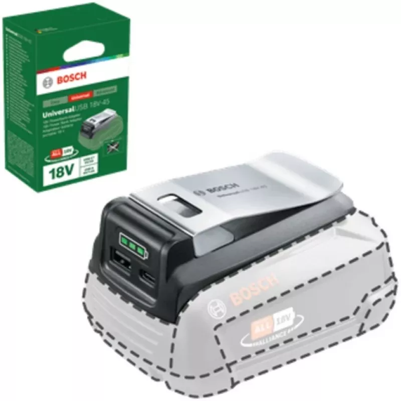 Bosch UniUSB 18V-15 cargador para baterías POWER FOR ALL de 18V con conexión USB-C (1600A02WS1)