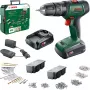 BOSCH UniversalImpact 18V Atornillador percutor a batería (verde/negro, 2x1,5 Ah Li-Ion, set de 241 piezas)