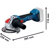 BOSCH X-LOCK Amoladora angular a batería GWX 18V-8 Professional Solo, 18V, Azul/Negro, 125 mm (sin batería)