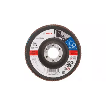 Bosch X571 Best for Metal Disco de láminas, 115 mm x 22,23 mm, corindón de circonio, grano 40, cónico, 80 m/s, 13.300 rpm, para acero e inoxidable 2608607336