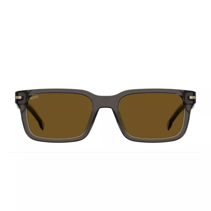 BOSS BOSS1628SKB7 Gafas de sol rectangulares de hombre Dark Havana gris