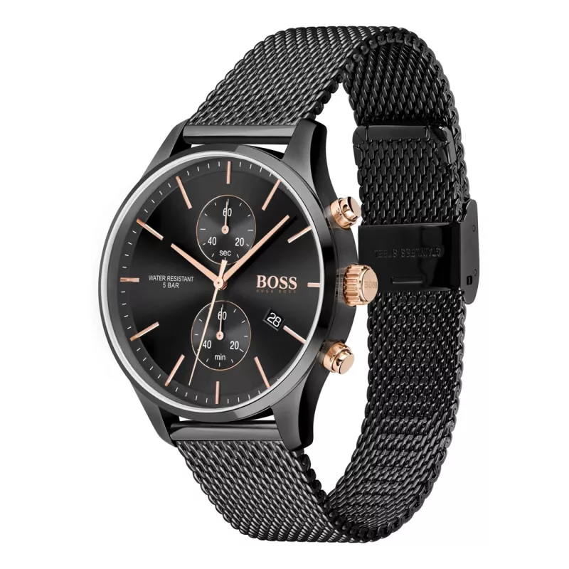 BOSS Hero cronógrafo de cuarzo hombre 1513811 42 mm acero inoxidable esfera azul