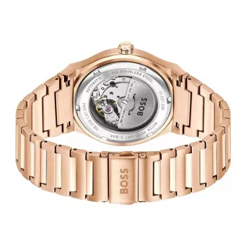 BOSS MAN 1514185 Reloj analógico de cuarzo 41mm esfera negra correa de piel