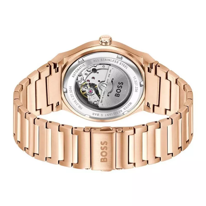 BOSS MAN 1514185 Reloj analógico de cuarzo 41mm esfera negra correa de piel