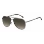 BOSS Man BOSS1447SKJ1G Gafas de sol rectangulares - Montura de acetato negra, lentes de policarbonato grises, protección UV400