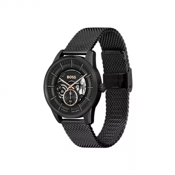 BOSS hombre Velocity cronógrafo reloj de cuarzo 42mm esfera azul acero inoxidable malla 1514035