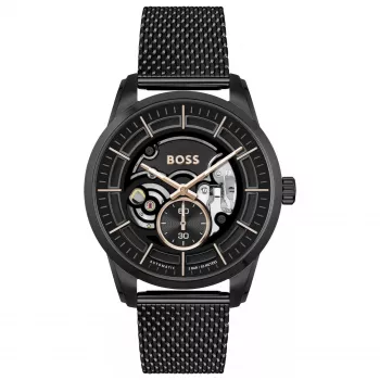 BOSS hombre Velocity cronógrafo reloj de cuarzo 42mm esfera azul acero inoxidable malla 1514035