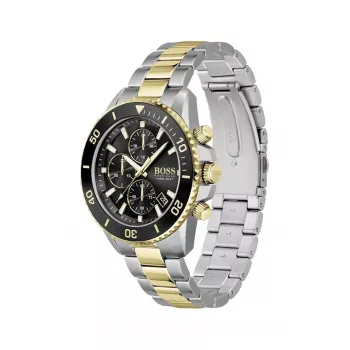 BOSS Reloj de hombre 1513908 45mm Acero inoxidable Esfera azul Cronógrafo