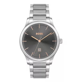 BOSS Reloj de hombre 1513979 Pilot Edition 43mm esfera azul piel marrón