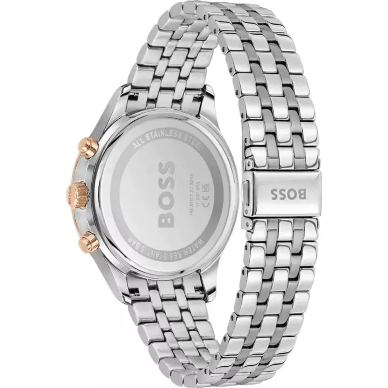 BOSS reloj de hombre 1514158 42mm acero inoxidable esfera azul brazalete de malla milanesa