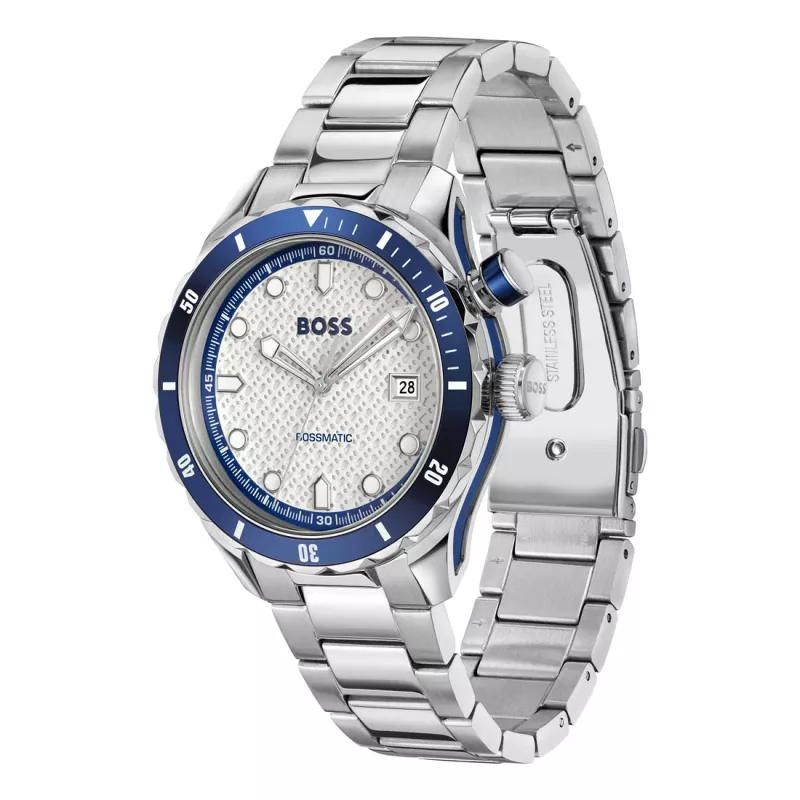 BOSS Reloj de hombre 1514212 42mm acero inoxidable esfera azul cronógrafo