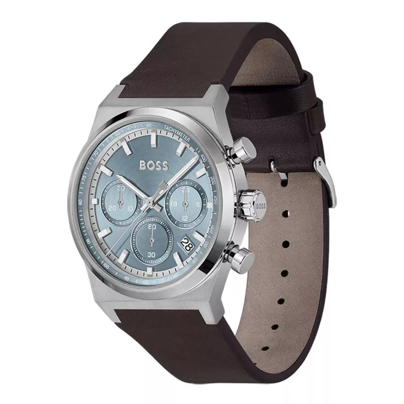 BOSS reloj hombre 1514219 41mm acero inoxidable esfera azul cronógrafo