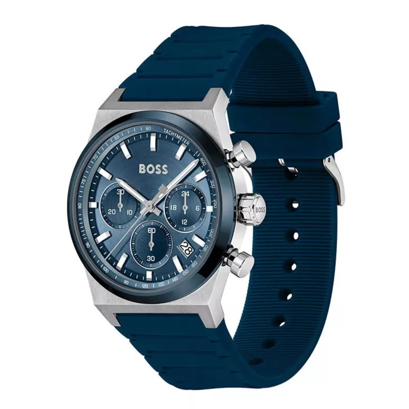 BOSS Reloj de hombre 1514243 41mm acero inoxidable esfera azul cronógrafo