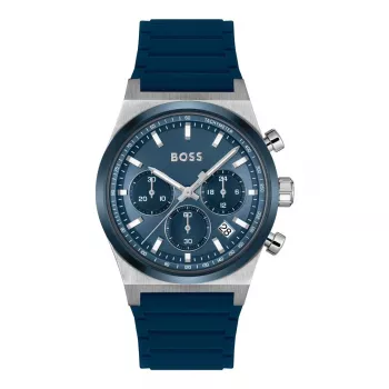 BOSS Reloj de hombre 1514243 41mm acero inoxidable esfera azul cronógrafo