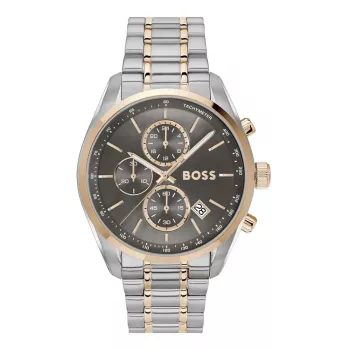 BOSS reloj hombre 1514252 44mm cuarzo cronógrafo acero inoxidable silicona negra