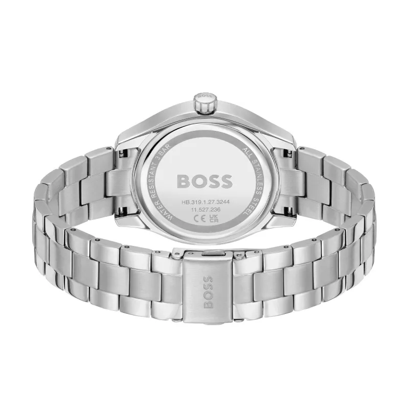 BOSS Peak Reloj de cuarzo unisex 38mm Acero inoxidable Esfera negra