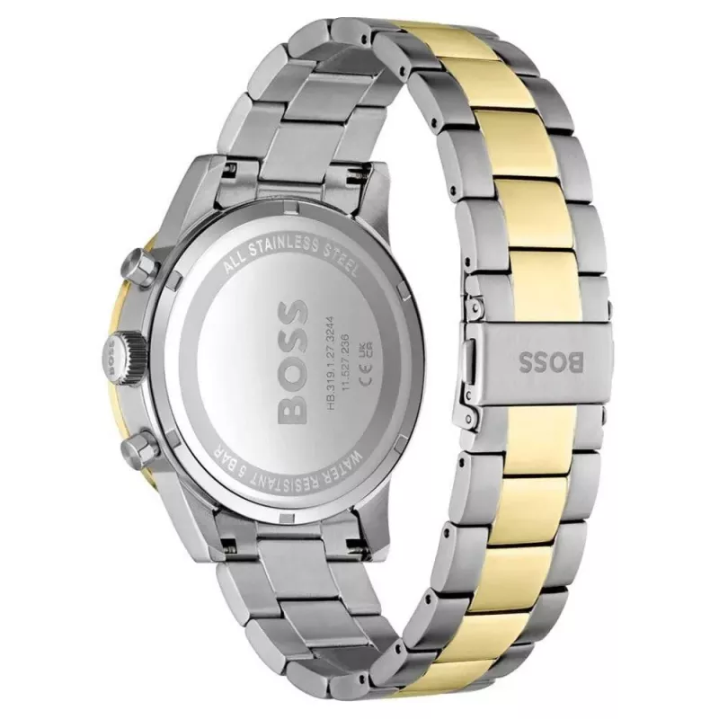 BOSS Skymaster Reloj cronógrafo de cuarzo para hombre 1514163 44mm Esfera azul Malla de acero inoxidable