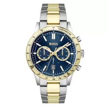 BOSS Skymaster Reloj cronógrafo de cuarzo para hombre 1514163 44mm Esfera azul Malla de acero inoxidable