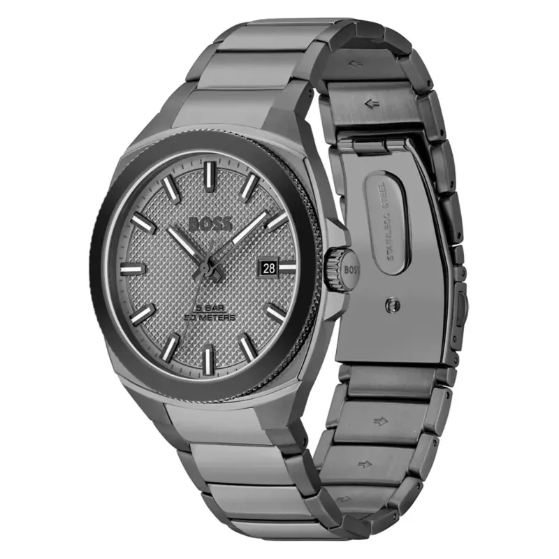 Reloj de cuarzo de hombre BOSS Skymaster 1514137 41mm esfera azul acero inoxidable malla