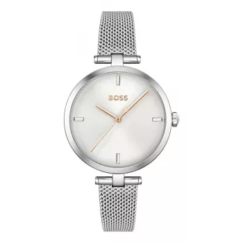 BOSS Reloj de mujer 1502653 Cuarzo Analógico 32mm Acero Inoxidable Malla Plateado