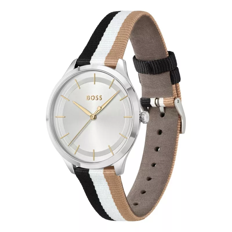 BOSS Reloj mujer 1502694 Cuarzo Analógico 35mm Plata Acero inoxidable Milanesa