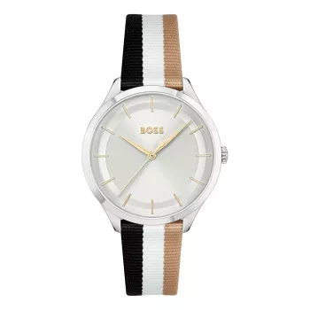 BOSS Reloj mujer 1502694 Cuarzo Analógico 35mm Plata Acero inoxidable Milanesa