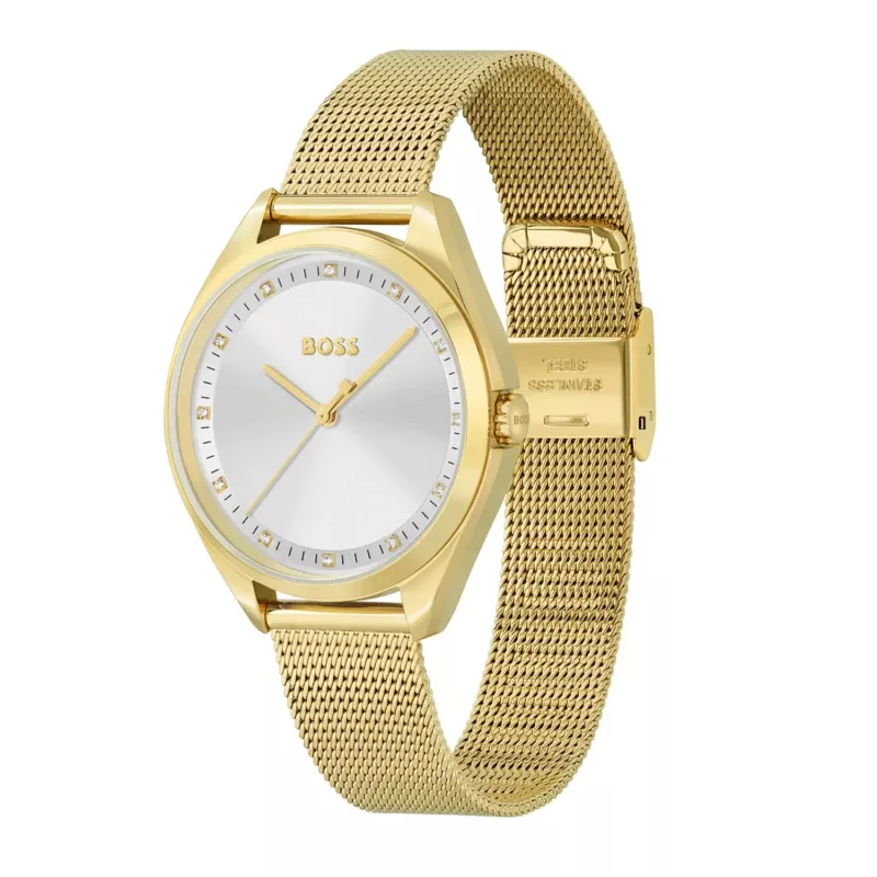 BOSS Reloj de cuarzo de mujer Purity 1502669 37mm plata acero inoxidable mesh