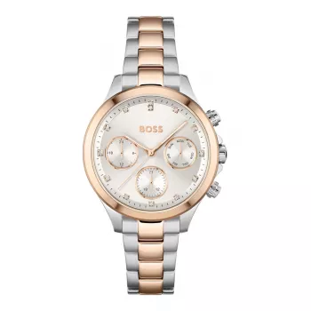 BOSS reloj de mujer 1502564 38mm brazalete de malla milanesa de acero inoxidable plateado
