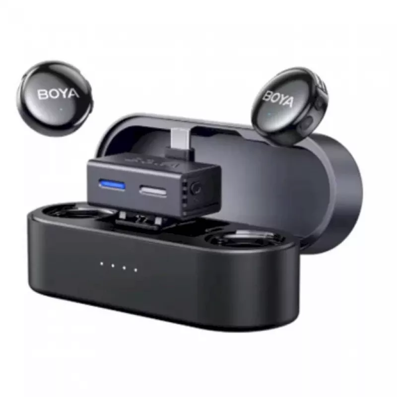 BOYA BOYALINK 3-02 sistema de micrófono inalámbrico 2,4GHz USB-C - negro
