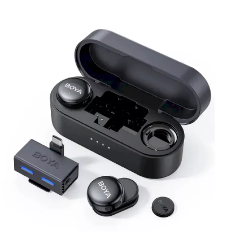 BOYA BOYALINK 3-02 sistema de micrófono inalámbrico 2,4GHz USB-C - negro
