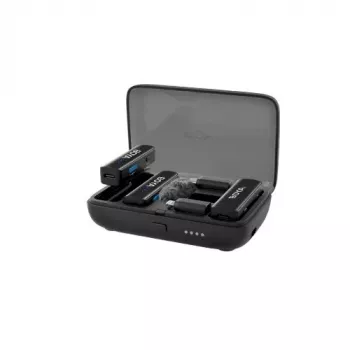 BOYA BOYALINK-TX sistema de micrófono inalámbrico, 2,4 GHz, 1 receptor y 2 transmisores, autonomía extralarga, negro