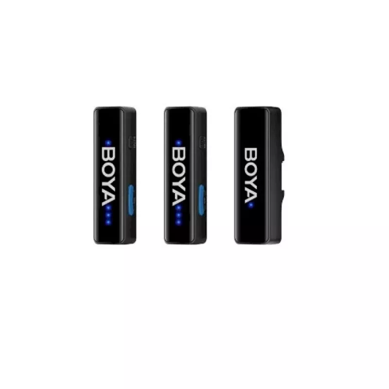 BOYA BOYALINK-TX sistema de micrófono inalámbrico, 2,4 GHz, 1 receptor y 2 transmisores, autonomía de batería ultralarga, negro
