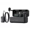 BOYA BOYAMIC 2-02 sistema de micrófono inalámbrico 2,4GHz, supresión de ruido con IA, 2 receptores + 1 transmisor (USB-C) negro