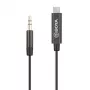 Cable adaptador de audio BOYA BY-K2 USB-C a TRRS de 3,5 mm (20 cm, negro)