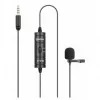 Micrófono de solapa omnidireccional BOYA BY-M1S, conector de 3,5 mm, negro