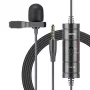 Micrófono de solapa omnidireccional BOYA BY-M1S, conector de 3,5 mm, negro