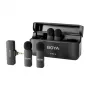 BOYA BY-V4 Sistema de micrófono inalámbrico 2,4GHz con 4 transmisores y 1 receptor (conector de 3,5mm) negro