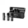 BOYA BY-V4D Sistema de micrófono inalámbrico con 4 transmisores y 1 receptor Lightning (Negro)