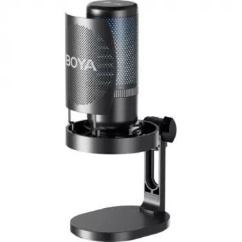 Micrófono de condensador con cable BOYA K3, omnidireccional, reducción de ruido, monitorización en tiempo real, USB Type-C, negro