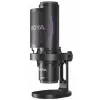 BOYA K9 Micrófono de condensador con cable, omnidireccional, reducción de ruido, monitorización en tiempo real, USB-A/USB-C, negro