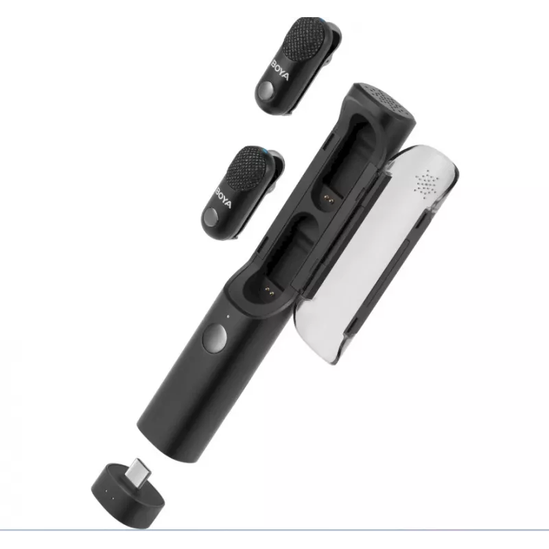 BOYA Magic-02 auriculares con micrófono inalámbricos 2,4GHz USB-C/Lightning/3,5mm negros