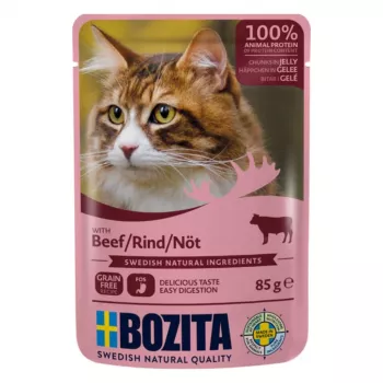 Bozita Trozos de ternera en gelatina Alimento húmedo para gatos 85g