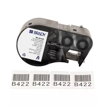 Etiqueta de vinilo autolaminada Brady M4-49-422 en rollo, 48,26 mm x 6,4 m, blanca, para BMP41/BMP51/BMP53/M511