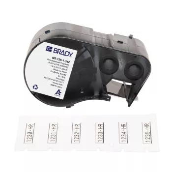 Cartucho de etiquetas termorretráctiles Brady M5-125-1-342 (blanco, 38,1 mm) para BMP51/BMP53/M511