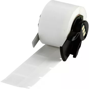 Brady M6-20-362 etiquetas de poliéster metalizado a prueba de manipulaciones, plata, brillante, 25,40 x 50,80 mm, acrílico permanente, 100 etiquetas/rollo