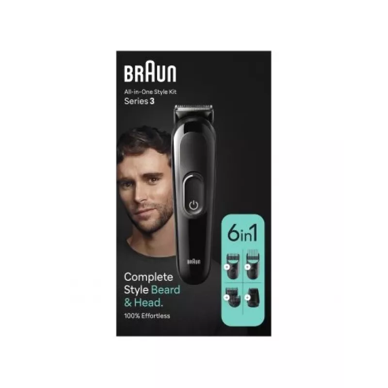 Braun MGK 3420 recortadora multiusos All-in-One kit 6 en 1 para cara, pelo, nariz y orejas