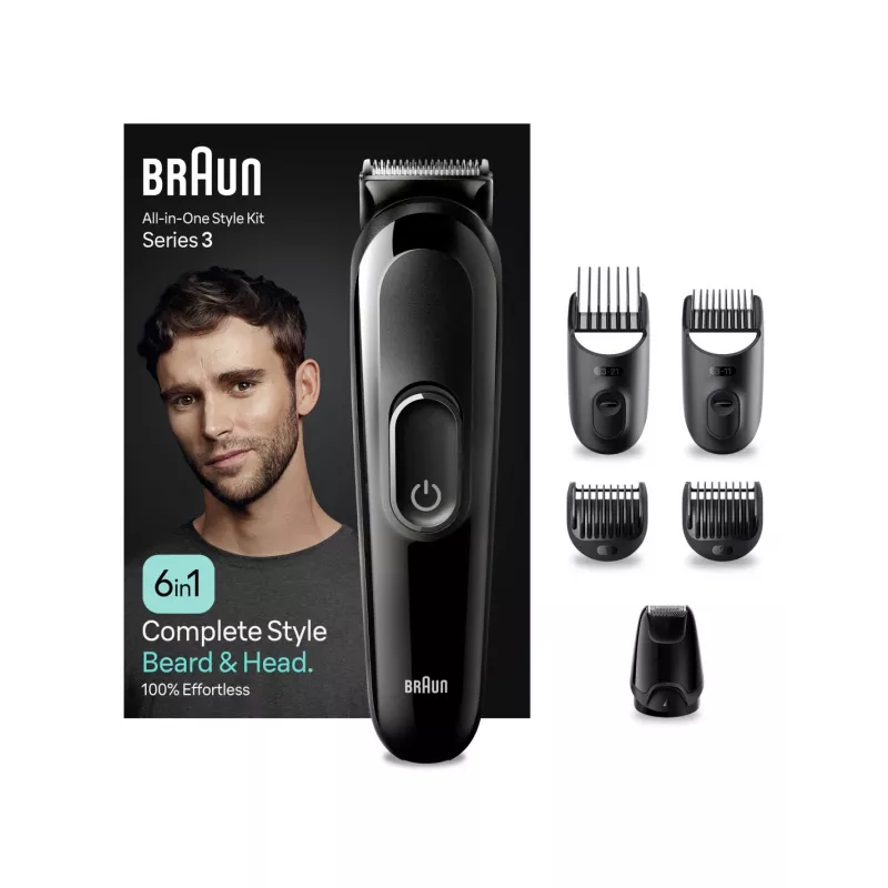 Braun MGK 3420 recortadora multiusos All-in-One kit 6 en 1 para cara, pelo, nariz y orejas