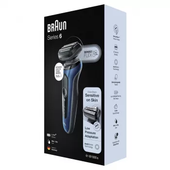 Afeitadora eléctrica Braun Series 61 - B1000s húmedo y seco Azul